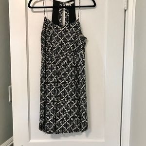 Madewell Navy and Ivory Print Silk Dress